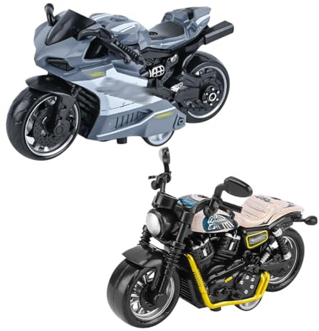 2 Piezas Moto Juguete,Motocicleta Juguete de Aleación,Mini Maqueta Moto,Juguete de Modelo de Motocicleta,Para Juegos Educativos Para NiñOs Y NiñAs, Regalo De Fiesta De CumpleañOs（rosa y gris）