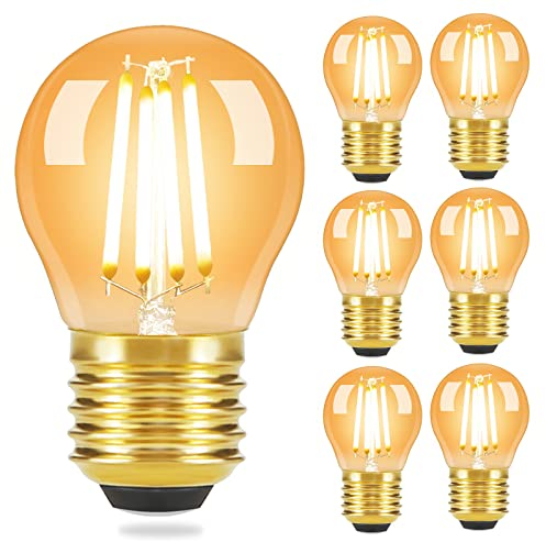 GBLY LED Lampe E27 Glühbirne: 6 Stück G45 Vintage Glühlampe Edison Retro Birne Warmweiss 2700K Bulbs 4W Warmweiß Filament Leuchtmittel Glas Antike Energiesparlampe für Hotel Café Haus Bar
