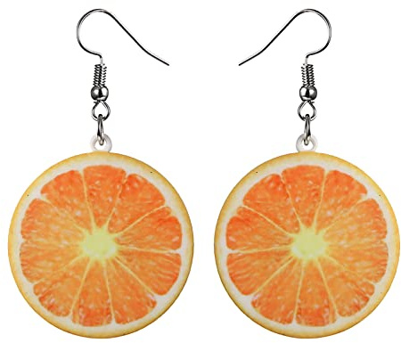 Obst Ohrringe Früchte Tropfen Orangenscheibe Acryl Baumeln Ohrringe Kreative Niedliche Anhänger Schmuck Sommer Strand Alltag Hochzeit Geschenk für Damen Frauen Mädchen