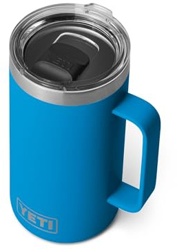 YETI Rambler 24 oz Mug, Vacuum Insulated, Stainless Steel with MagSlider Lid, Big Wave Blue