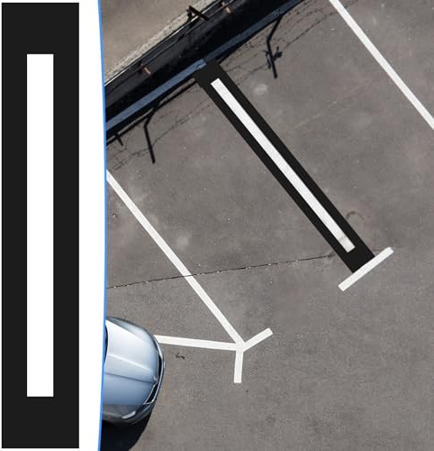 Sibosen 92x4 inch Parking Lot Line Stencil, Black Silicone Foldable Reusable Template, Ideal for Painting Parking Lot & Pavement Lines, Marking Stencils for Asphalt Concrete Pavement