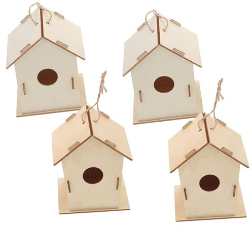 DRESSOOS EIN Vogelhaus Unfertiges Vogelhaus-kit Miniatur-vogelhaus Aus Holz Basteln Für Kinder