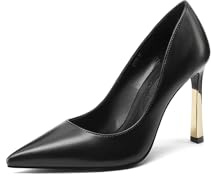 QUEEN HELENA Décolleté con Tacco Alto Scarpe Eleganti Donna K3719 (Nero Pu, Sistema Taglie Calzature EU, Adulto, Donna, Numero, Media, 41)