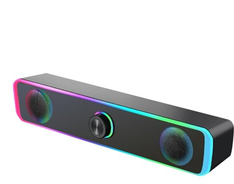 Tabletop Speaker, Portable Wired Game Sound System, Small Speaker, Built-In Cable, Low Latency And Low Consumption, 32x6x5.2cm/12.6x2.4x2.1in, For Computer Laptop