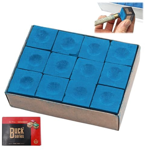 JYJLLM Snooker Cues Chalk 12Pcs Pool Cue Billiard Chalk No‑slip Oily Powder Pool Chalk Blue for Snooker Cue Tip Snooker Accessories for Professional Billiard Players Enthusiasts (blue)