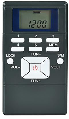 Fangxuee Mini Radio FM Stereo Portatile 1,2 Orologio Digitale Ricevitore per Interpretazione Simultanea Clip-On Grigio