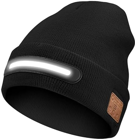 AYPOW Regalo Tecnologici Utili Uomo Donna,Regali Natale Originali, Idee Regalo Natale 2025, Regali papà per Lui Compleanno Anniversario Secret Santa, Berretto Bluetooth con Luce LED Cappello Musicale