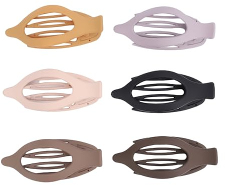 HELEVIA 6 Pinzas Planas para el Pelo, Pinzas de Sujeción Fuerte con Pico de Pato, Diseño Ligero y Ultrafino para Abrazar la Cabeza, para Todo Tipo de Cabello (Clips con pico de pato puntiagudo
