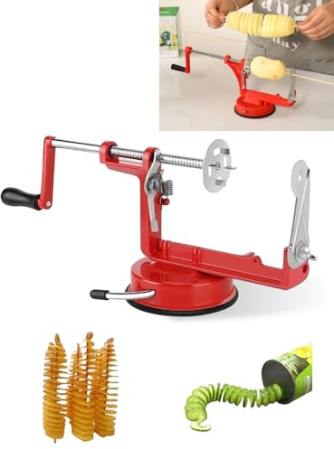 OFFAXE Edelstahl Spiralschneider für Kartoffeln – Manueller Kartoffelspiralenschneider für Spiralkartoffeln & Süßkartoffeln – Kartoffel Twister Spiralschneider für Zuhause, Grill & Küche