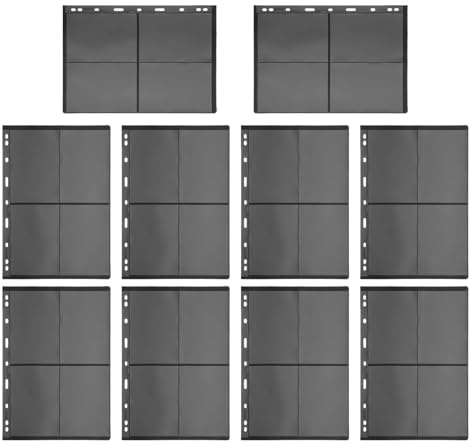 Gadpiparty Álbum de Colección de Sellos Páginas de Doble Cara PVC Negro, Insertos para Exhibición, Diseño Transparente, Portátil y Seguro para Coleccionistas
