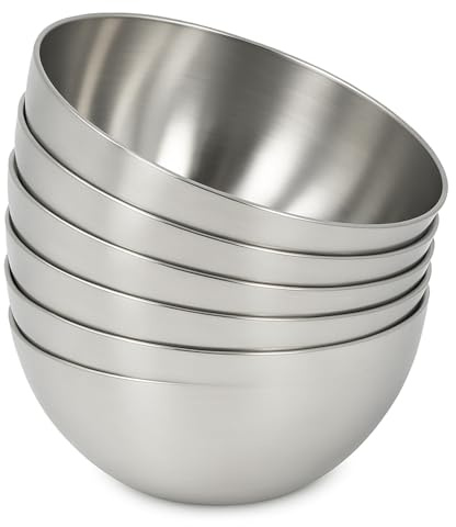 com-four® 6x cuencos de metal para salsas snacks entrantes o postres, cuencos decorativos para servir y dulces (6 piezas - Ø 13cm)