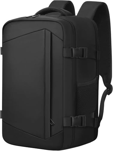 KIRFEIHT Mochila Viaje Cabina Avion 40x30x20 24L para Ryanair - Ordenador Portátil 14 Pulgadas Maletas de Cabina Pequeña Equipaje de Mano para Negocios y Ocio (Negro)