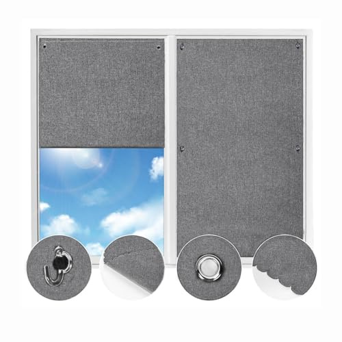 Johgee Tende a Rullo Oscurante 116 x 120 cm, Tenda Oscurante Termica con Ventosa, Tessuto Anti-sole Cotone e Lino, Adatto per Camere da Letto Camerette