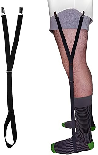 Comfy Clothiers Stirrup Shirt Stays pour hommes (avec boucle de pied) - Jarretière élastique ajustable pour chemise (1 paire de maintiens de chemise)