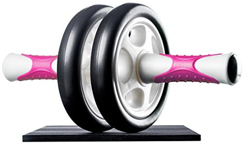 Ultrasport Unisex Erwachsene AB Trainer Handliches Fitnessgerät Und Bauchmuskeltrainer – Trainiert Bauch, Muskulatur Und Rücken, Weiß/Rosa, 34x1x16 cm