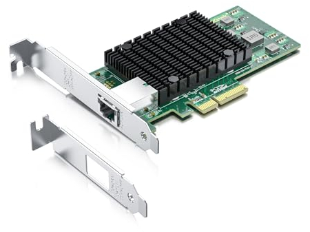 H!Fiber.com 10G Ethernet network card,RJ45 NIC,10GbE CNA,function equal to X550-T1,with Intel X550-AT2 Chip,support Windows Server/Linux/VMware (not support X11, MAC)
