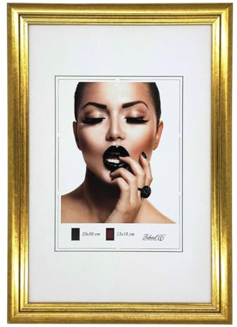 IDEAL TREND Artus Kunststoff Bilderrahmen Wanddeko Collage Poster Bilder Foto Rahmen: Farbe: Gold | Format: 50x70