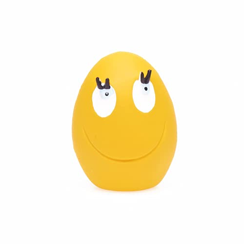 Lanco - Juguetes para Perros, Huevo Ríe Small (S), Color Amarillo, Mordedor Perro, Juguete para Mascotas, Caucho 100% Natural Látex