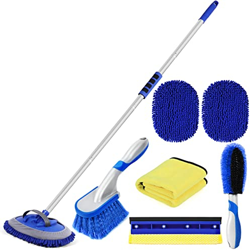 Lsyomne 62in wash Brush with Long hanlde,ca wash Brush kit car Cleaning kit for SUV Truck Boat (car wash Brush kit)