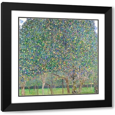 ArtDirect Pear Tree 15x15 Black Modern Wood Framed with Double Matting Museum Art Print by Klimt, Gustav