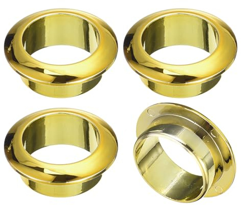 QUARKZMAN 4 stycken kabelhålsskydd, 1 tum (25 mm) ABS kontorsskrivbord tråd kabelorganisatör för skrivbordskablar, guld