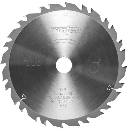Mafell Lame de scie GT, 160 x 1,2/1,8 x 20 mm, Z 28-7, 3WZ/FZ, pour une utilisation universelle dans le bois