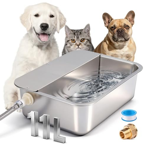 Abbeveratoio Automatico Per Cani, Distributore Esterno In Acciaio Inossidabile Da 11 Litri Per Cani Di Grossa Taglia, Cavalli, Anatre, Polli E Bestiame (39 X 29cm)