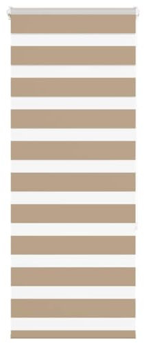 vidaXL Zebrarollo Sandbraun 60x150 cm Stoffbreite 55,9 cm Polyester, Zebra-Rollo, Doppelrollo, Zebra-Jalousie für Fenster, Doppelrollo, Zebra-Rollo