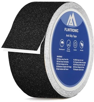 flintronic halkskydd tejp, 50 mm x 5 m trappa halkfria ränder, halkfri tejp, halkskyddande band självhäftande, tung last halkskydd för trappor, vattentät utomhus inomhus