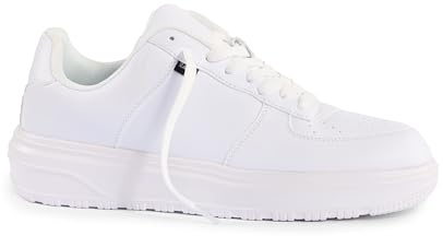 Ladies Classic White Tennis Trainers – Lightweight Pumps, Casual Sport Shoes (UK7)