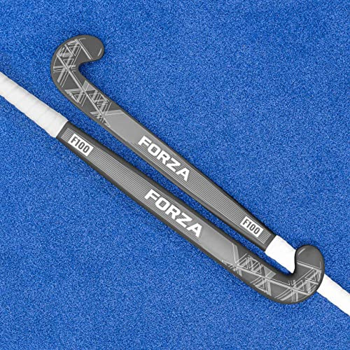 FORZA F100 Hockey Sticks - 100% Fibreglass | Mid Bow Hockey Stick (Grey - No Bag, 37.5)