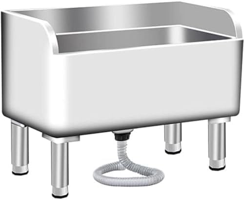 Lavello per mocio commerciale in acciaio inox, vasca da pavimento con filtro di scarico, lavello autoportante per cucina, ristorante, garage aziendale (60 x 41 x 55 cm)