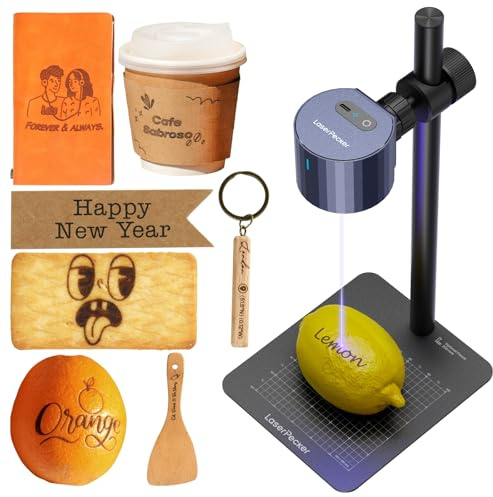 LaserPecker LP1 Plus mini Laser Engraver for Beginners Pocket-Sized 210g | DIY Gifts & Crafts - Supports engraving on a wide range of materials, including wood, leather, acrylic, paper, fruit, felt