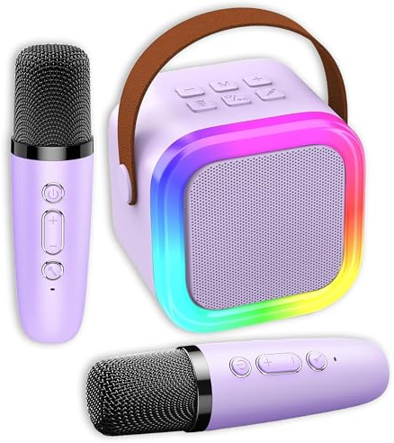 Chennyfun Macchina Karaoke con 2 Microfoni Wireless