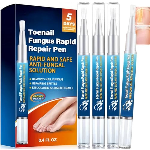 4PCS Fungal Nail Treatment Pens, Fast-Acting Fungal Toenail & Fingernail Treatment, Effective Antifungal Nails Care & Repair, Nail Fungus Pen for Strengthens & Restores Nails, Easy Applicator