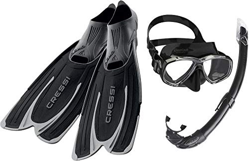 Cressi Agua - Palme de Plongée + Perla Mare - Kits de Randonnée Aquatique Masque et Tuba Adulte Plongée Snorkeling