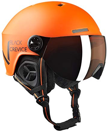 Black Crevice Skihelm SÖLDEN mit Visier, orange matt/schwarz, S (51-54)