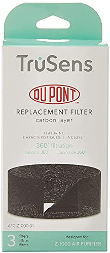 Leitz Dupont Carbon Layer Replacement TruSens Z-1000 Air Purifier, 3 Pack, Black, One Size