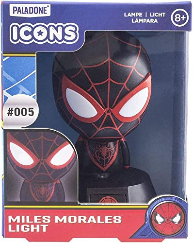 Paladone Spider-Man - Miles Morales - Tischlampe | Original Marvel Merchandise, Schwarz, 10 cm, PP6606SPM