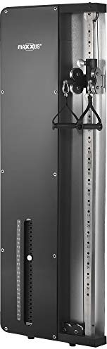 MAXXUS SmartGym H1 Kraftstation - Wandmontage, Doppelzugeinheit, Gewichtsplatten, 2 Handgriffe, 2 Kettenverlängerungen - Seilzug Turm, Kabelzug, Fitnessgerät, Kabelzug-Station, Latzugstation Zuhause