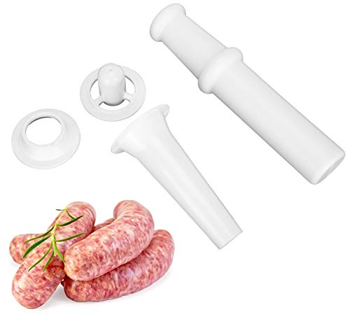 Accessoire de Hachoir pour Batteurs sur Socle Kitchen Aid avec Poussoir Universel + Buse de Remplissage de Saucisses + Accessoire Kubbe pour Hachoir à Viande Taille 5