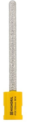 HIGHDRIL Broca Diamante para Mortero - 8mm × 100mm, Rosca M14 Fresa Diamante para Mortero, para Mortero Ladrillo Piedra Mampostería Cerámica Porcelánico Azulejos Mármol