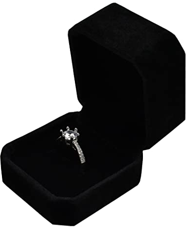 Syolee Ring Box Velvet Jewellery Gift Boxes Earring Storage Case Organizer, Black (RRB-JZ1)