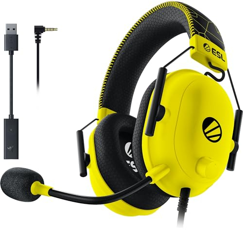 Razer Blackshark V2 - Premium E-Sport-Headset mit USB-Soundkarte (TriForce 50-mm-Treiber, HyperClear Cardiod-Mikrofon, erweiterte passive Geräuschunterdrückung, THX Spatial Audio) ESL Ed.