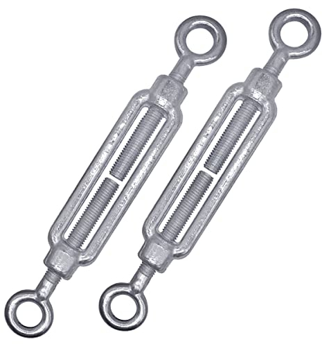 (paquete de 2 piezas) Tensor de alambre tensor M12, tensores ajustables ojo y ojo, tensión del cable de cuerda (2 piezas, M12)