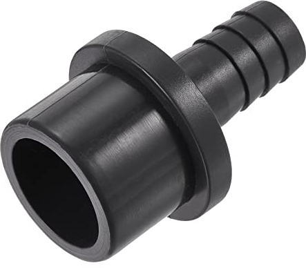 sourcing map PVC Pipe Fitting 12mm Barbed x 25mm OD Spigot Straight Tube Adapter Hose Quick Connector, Black