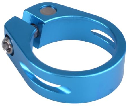 Azarxis Cykelsadelstolpklämma 34,9 mm aluminiumlegering sätesrörsklämma cykel snabbfrigörande sittstolpe för mountainbike (blå – 34,9 mm)