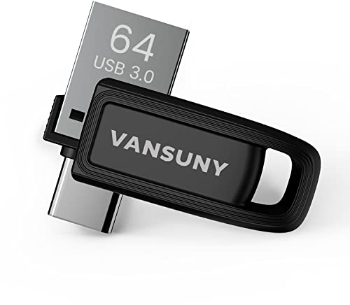 USB Stick 64GB 3.0 Dual USB C Stick 64GB Mini USB Stick Type C 2 in 1 OTG Speicherstick 3.0 Wasserdichtes Flash Laufwerk für iPhone 15/Smartphone/Tablet Mac/Computer/Handy