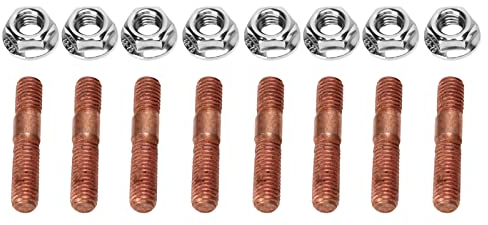 Aramox Lot de 8 Goujons de Turbo Filetés M8 1,25 en Alliage Métallique de 8 Mm Résistant à la Haute Pression pour Collecteur D'échappement