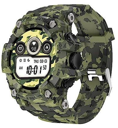 DAXIAOYU Militär smartklocka för män, mode bluetooth smartklocka, flera sportlägen fitnessklocka med puls SpO2 blodtryck, för Android iOS sportklockor, grön